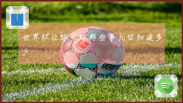 世界杯让球买球那些事儿你知道多少